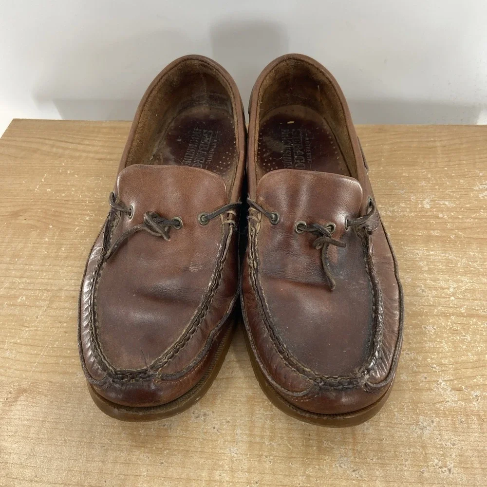 Sebago Docksides Shoes Mens 11 M Brown Leather Boat Deck Moccasin Loafers